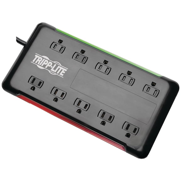 Tripp Lite by Eaton 10-AC Outlet 2,880-Joules Protect It! Surge Protector Power Strip with Sliding Covers, 6-Ft. Cord, TLP1006B