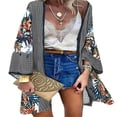 thumbnail image 1 of CHUANK Blouse à Manches Longues Imprimée Boho Grande Taille pour Femmes, Kimono Cardigan Décontracté d'Été, 1 of 2