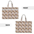 thumbnail image 2 of Cauagu Cute Cats Pattern Canvas Tote File Bag, Zipper Tote Bag Business Briefcase Document Bag with Handle A4 File Organizer Laptop Bag for Travel and Work, 2 of 8