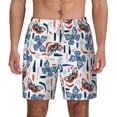 thumbnail image 2 of Picia Retro Butterfly pattern Mens Swim Trunks with Compression Liner Stretch Beach Shorts Quick Dry with Zipper Pockets No-Chafing Board Shorts-3X-Large, 2 of 9