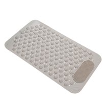 Anti- Bath & Shower Mat with Exfoliating Texture - 27x14 Inch Non- Tub Mat with 100  Suction Cups, Drain Holes & Massage Points - Machine Washable Bathroom Safety Mat