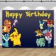 thumbnail image 4 of Fondo de fotografía de feliz cumpleaños de Pokémon, decoración para baby shower de niños y niños, pancarta de fondo de anime de Pikachu, monstruo de bolsillo, 4 of 5
