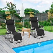 Slsy Zero Gravity Chair, Lawn Recliner, Reclining Patio Lounger Chair, Folding Portable Chaise with Removable Soft Cushion, Cup Holder, Headrest