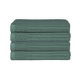 thumbnail image 3 of BNM Ribbed Heavyweight Cotton Bath Towel Set of 4, Basil, 3 of 9