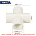 thumbnail image 2 of 20Pcs Fitting, Cross 4 Way Fitting 20mm Connectors Elbow Pipe Fittings Coupling Furniture Corner Connector for DIY Garden Support Structure, White, 2 of 6