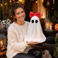thumbnail image 6 of FufuCrick Ghost Decoration, Cute Tabletop Ghost with Bow for Halloween Decor, Spooky Indoor and Outdoor Ornament for Halloween Party Decorations, Red, 6 of 8