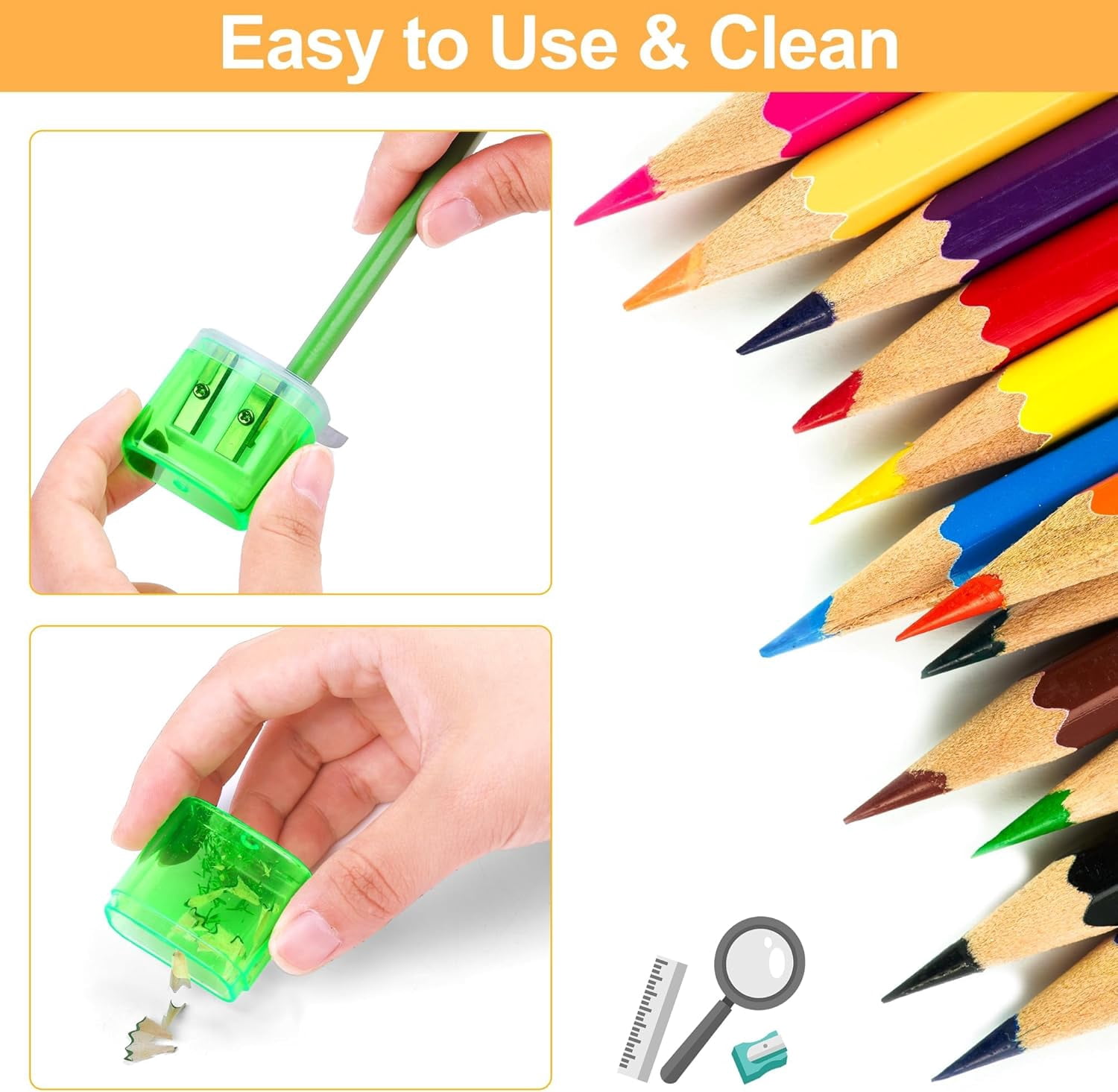 180 Pieces Pencil Sharpeners Manual Double Hole Pencil Sharpener for Dual Hole Pencil Sharpener for Office Home, Assorted 4 Colors
