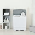 thumbnail image 3 of Gymax Portable Semi-automatic Washing Machine 26 lbs Twin Tub Laundry Washer Grey, 3 of 10