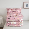 thumbnail image 5 of Catabedysis Floral Camping Full Size Comforter Sets For Girls,Vintage Camper Pattern Bedding Comforter Set,Pink White,Pink Reversible,3pcs,1 Comforter and 2 Pillowcases, 5 of 7