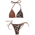 thumbnail image 5 of HAPIMO Women's Tiny Bikini Swimsuit Triangle Swimwear Sets Leopard Print Beachwear Halter Color Patchwork Bathing Suit Summer Seaside Clothes for Girls Sales Coffee S, 5 of 9