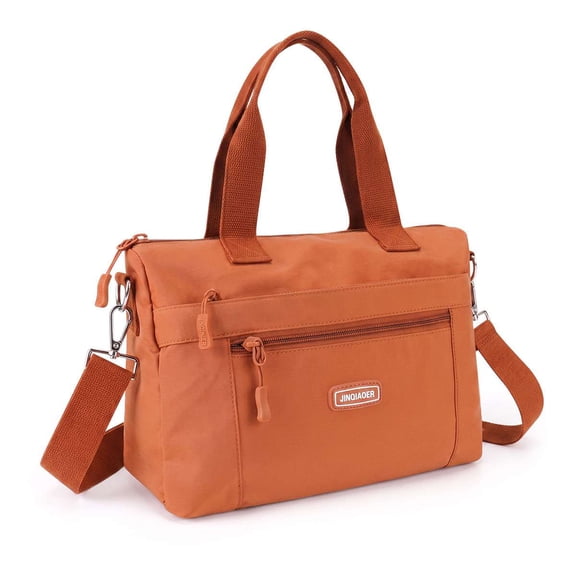 PULLIMORE Nylon Tote Bag for Women Crossbody Shoulder Bags Messenger Purse Top Handle Satchel Handbags for Travel Work, Orange
