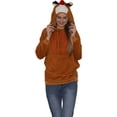 thumbnail image 2 of Prestigez Womens Hoodie Holiday Sweatshirt Female, Brown, Size: S/M, Secret Santa, 2 of 6