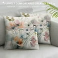thumbnail image 3 of ONETECH Watercolor Floral Pillow Covers  Brown Cream Grey Teal Flower Couch Pillow Cases Rustic Abstract Modern Throw Pillows Home Decor for Living Room Bedroom Bed Cushion Outdoor, 3 of 5
