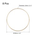 thumbnail image 2 of 160mm(6.3") OD Metal Junta T?rica Sin-Soldar Artesan?a Aros para Bricolaje Dorado Tono 8uds Unique Bargains aros de bordado, 2 of 5