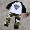 thumbnail image 3 of 2 unids/set ropa de bebé niño camisa con estampado de letras pantalones de camuflaje conjunto de ropa (110), 3 of 5