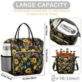 thumbnail image 5 of OBREWU Black Sunflower Womens Lunch Box for Work,Insulated Large Black Sunflower Lunch Bag for Women,Loncheras Para Mujer,Leakproof Adult Lunch Bag for Work,Beach,Travel,Picnic,Camping, 5 of 7