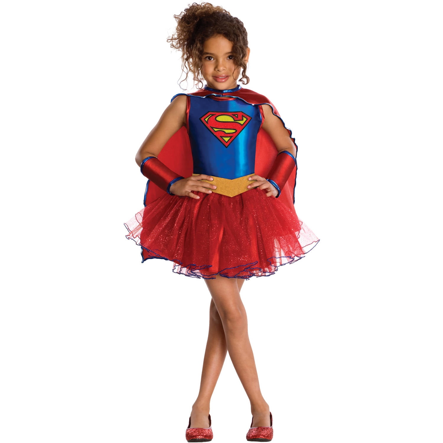 PINK SUPERGIRL TUTU COSTUME Dress M Girl 8-10 Child Halloween Superhero NEW 