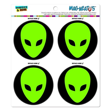Head Car Magnet - Alien Head Roswell MAG-NEATO'S(TM) Car/Refrigerator Magnet Set