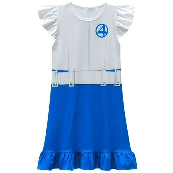 Girls Nightgowns Super Hero Team Sleepwear Toddler Night Sleep Dress, Size for 4-8Y