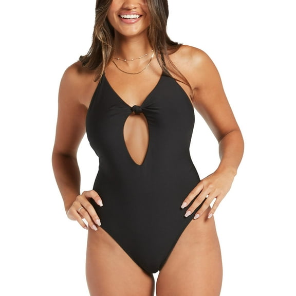 Volcom Womens Juniors Cut-Out Knot One-Piece Swimsuit