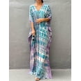 thumbnail image 3 of Women Print Beachdress Short Sleeve Plus Size Bathing Suit Cover Ups, 3 of 5
