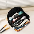 thumbnail image 2 of FORMRS Makeup Bag Travel Cosmetic Organizer for Women Fold Flat Zipper Pouch with Handle, Abstract Wavy, 2 of 8