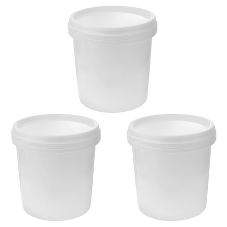 ACDANC 3pcs Plastic Buckets With Lids Food Grade And Heavy Duty Plastic Pails For Bath Farm And Household Cleaning Multi-Functional Storage Buckets With Handles 1 L