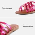 thumbnail image 3 of Pennysue Women Strappy Slippers Summer Red Flat Sandals Size 8, 3 of 6