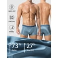 thumbnail image 6 of Ausing Men's Fashion Satin Boxer Briefs Athletic Workout Shorts Comfort Lightweight Briefs Breathable Seamless Underpants S Blue, 6 of 7