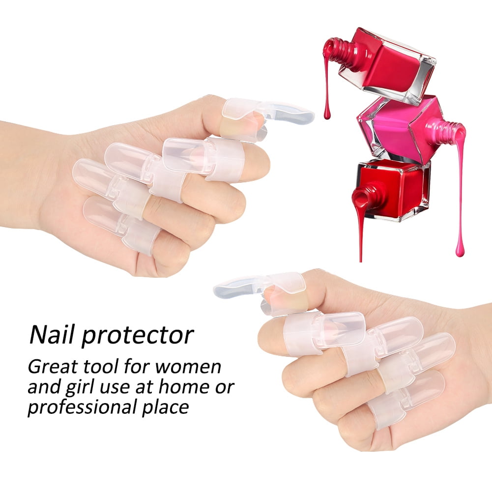 FAGINEY Nail Tips Shield Protector, Finger Nail Protector Tips,10Pcs