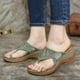 thumbnail image 2 of Sandalias de mujer Antideslizante Zapatilla ortopédica Flor Bordado Halter Volver Sandalias Casual Confort Verano Moda Zapatos de punta abierta Antideslizante Cuña baja Zapatillas de playa,Verde. Ormromra WRMH-760-7, 2 of 6