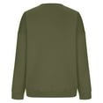thumbnail image 5 of IROINNID Sweatshirt for Women Casual Long Sleeve Round Neck Pullover Loose Fit Solid Versatile Basic Sweatshirt Tops,Olive Green, 5 of 5