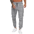 thumbnail image 3 of YMNXA Men's Sweatpants Drawstring Elastic Waist Striped Print Ankle Tied Comfortable Fashion Trousers With Pockets For Daily Wear,Grey,Xl, 3 of 7