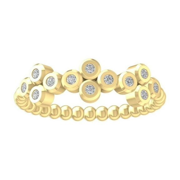 ARAIYA FINE JEWELRY 10K Yellow Gold Diamond Fashion Band Ring (1/6 cttw, I-J Color, I2-I3 Clarity) Size 9