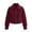 Wine, variant on Tqcoqu Women's Solid Suede Cropped Jacket,Lapel Zip Up Vintage Long Sleeve Casual Outerwear With Lining