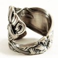 thumbnail image 4 of Hand Carved Flower Ring Female Jewelry, 4 of 6