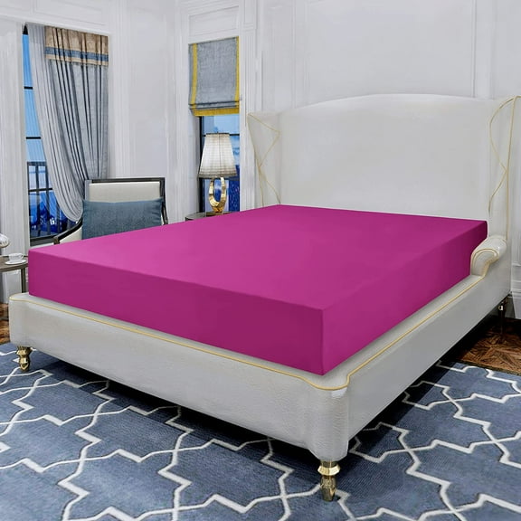 1500 Series Hotel Collection Egyptian Quality 1-Piece Fitted Sheet, , Full Pink
