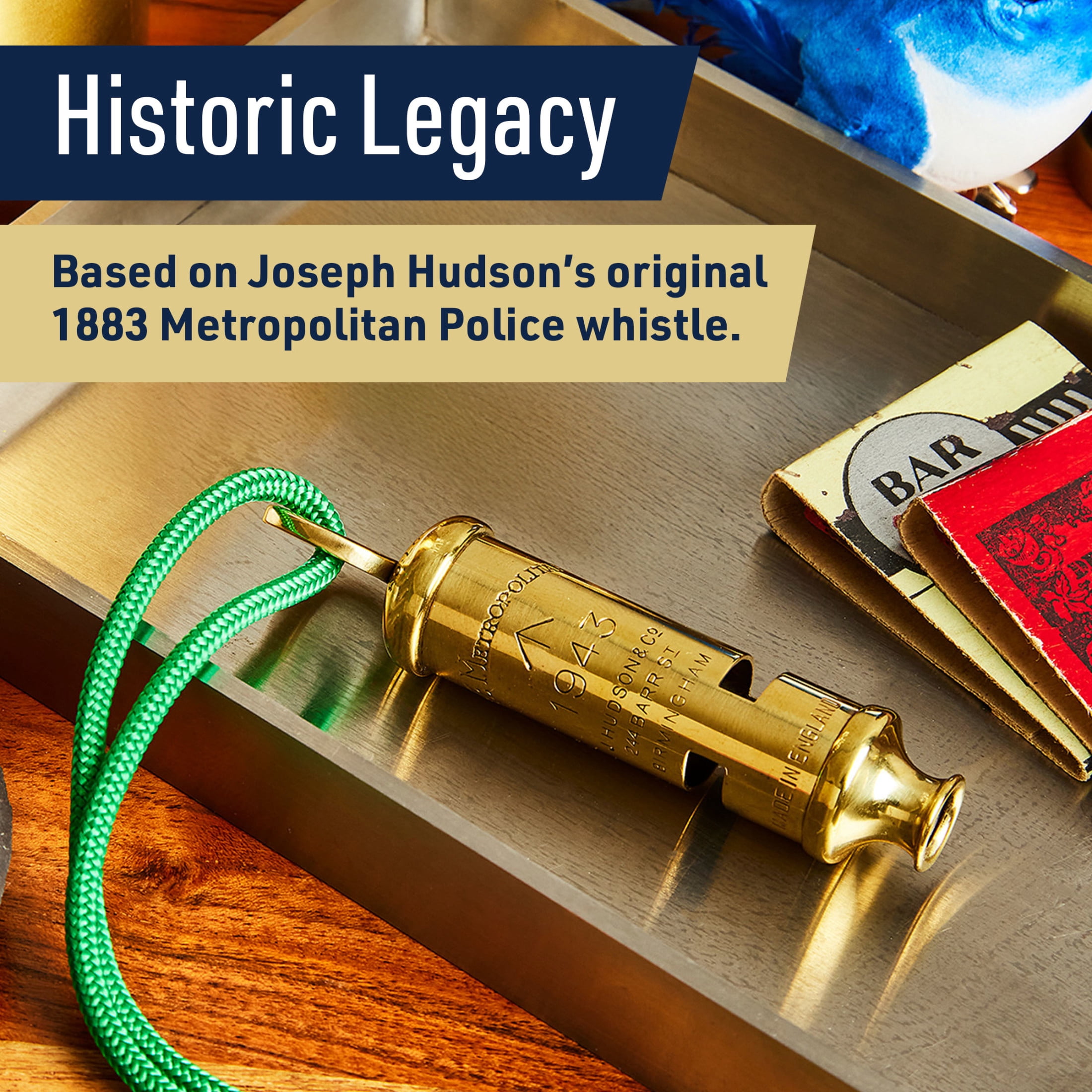 Kings County Tools Authentic London Police and WWII-Era Brass Whistle