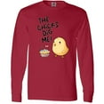 thumbnail image 3 of Inktastic The Chicks Dig Me Easter Baby Chick with Basket and Eggs Long Sleeve T-Shirt, 3 of 5