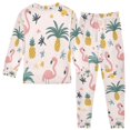 thumbnail image 2 of FORMRS Long Sleeve Top and Pants Pajama Set for Niños 2-Piece Sleepwear, Sizes 18M-8Y, Flamingo Pattern, 2 of 6