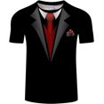thumbnail image 1 of "Xishao Camiseta de verano para hombre, con estampado 3D, diseño de moño y moño en 3D, divertido, a la moda, retro, manga corta" Xishao ropa, 1 of 2