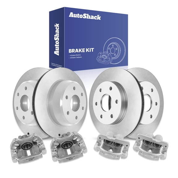 AutoShack Front Vented & Rear Vented Brake Rotors   Calipers 8-PC Brake Kit Replacement for 2003 GMC Sierra 1500