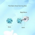 thumbnail image 6 of Limerencia Hypoallergenic G23 Pure Titanium Screw Back Earrings Post for Sensitive Ears Simulated Diamond Cartilage (5mm, Aquamarine), 6 of 7