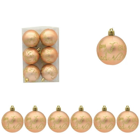 

FeiraDeVaidade 6Pcs/Box 6Cm Colorful Christmas Ball Christmas Decorations For Home New Year Gifts Xmas Tree Pendant Decor