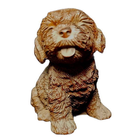 china antique wood carving Boxwood Poodle dog wooden statue decorative sculpture