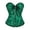 Green, variant on Krdevn Women's Strapless Ruffled Jacquard Corset, Front Zip Back Lace Up Waist Cincher, Boned Retro Overbust Bustier for Costume Party,Green