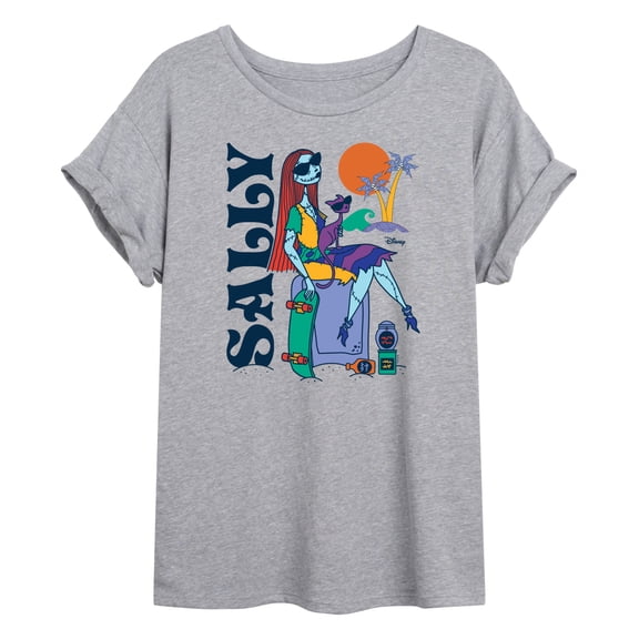 The Nightmare Before Christmas - Sally Beach - Juniors Oversized Graphic T-Shirt