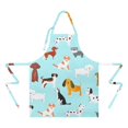 thumbnail image 2 of Cartoon Dog Apron-Garden Aprons for Women with Pockets-Cotton Linen Waterproof Kitchen Cooking Gardening Aprons Adjustable for Kitchen,Cooking,BBQ and Salon 33x27 Inch, 2 of 7