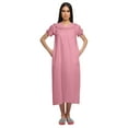 thumbnail image 3 of Moomaya Cotton V-Neck Sleepwear For Ladies Short Sleeve WoMen's Nightdress, 3 of 6