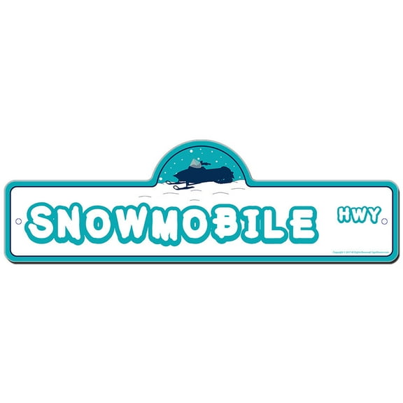 Snowmobile Street Sign | Indoor/Outdoor | Funny Home Decor for Garages, Living Rooms, Bedroom, Offices | SignMission personalized gift